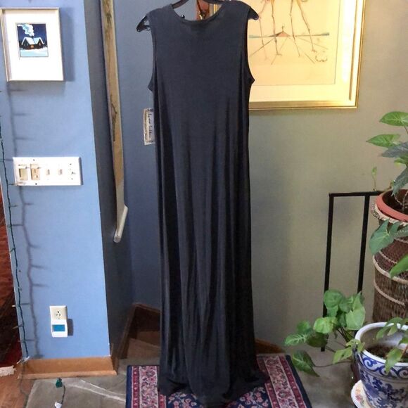 NWT 90s Lucia Lukken Slinky Slip Dress XL, Dark Grey, Sleek Minimalist Elegant - Picture 8 of 12